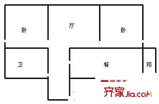 中醫(yī)藥大學(xué)住宅樓 2室 戶型圖