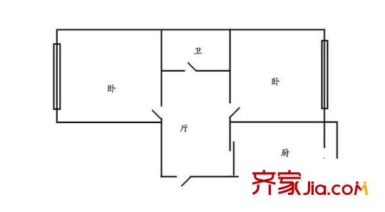 哈藥小區(qū) 2室 戶型圖
