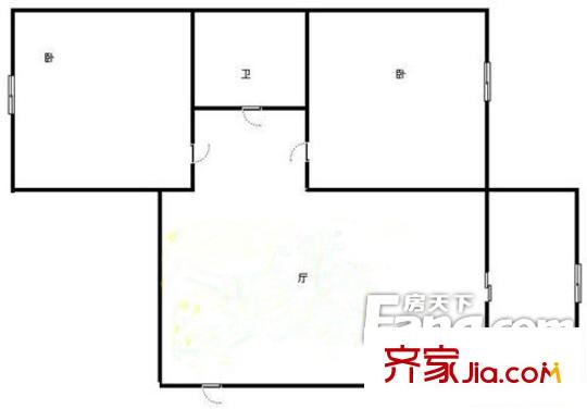 龍之港大廈(人和街)戶型圖哈爾濱 人和街龍之港大廈 戶型圖 2室1廳1衛(wèi)1廚