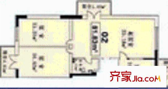 恒潤嘉園戶型圖2室1廳1衛(wèi)1廚