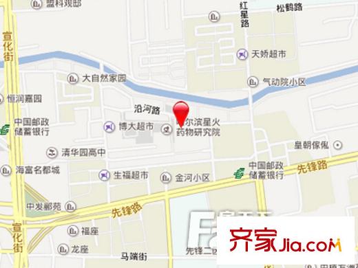 沿河路小區(qū)交通圖 