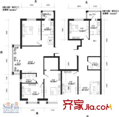 會(huì)展名城戶(hù)型圖戶(hù)型圖 3室2廳1衛(wèi)1廚