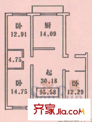 華電名苑3室1廳1衛(wèi)1廚