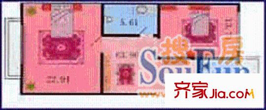 金河小區(qū)戶型圖2室1廳1衛(wèi)1廚