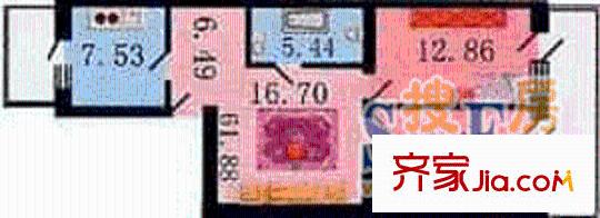 金河小區(qū)戶型圖2室1廳1衛(wèi)1廚