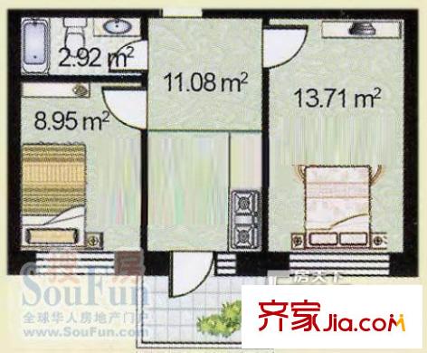 農(nóng)林小區(qū)2室1廳1衛(wèi)1 廚