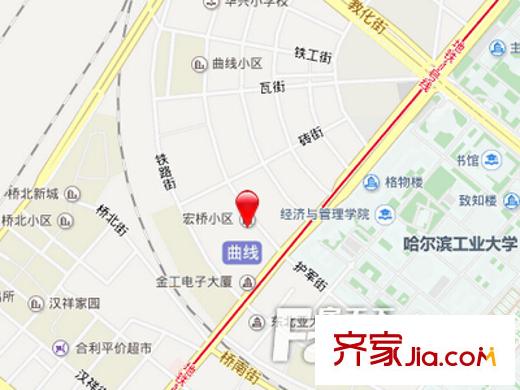 宏橋小區(qū)交通圖 
