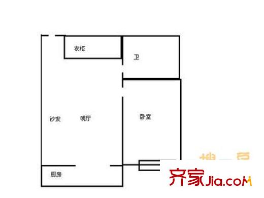 征儀花園 1室 戶型圖