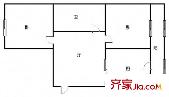 文道花園 2室 戶型圖