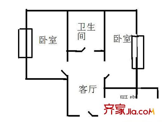 公濱城市花園 2室 戶型圖