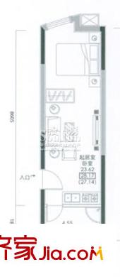 經(jīng)緯360戶型圖一室一廳28.17平方米 1室1廳1衛(wèi)1廚