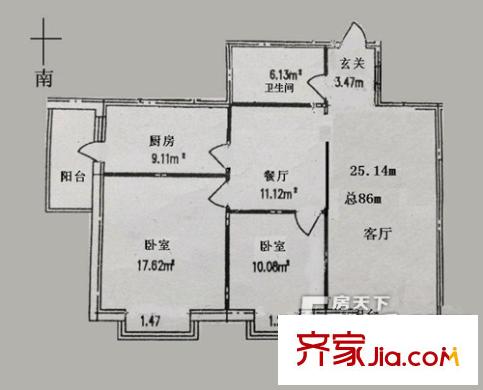 哈爾濱 景苑公寓 戶型圖