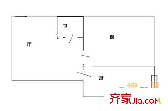 公濱城市花園 1室 戶型圖