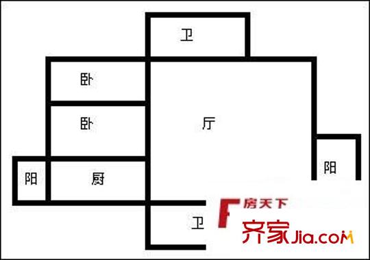 西騎兵街小區(qū) 2室 戶型圖
