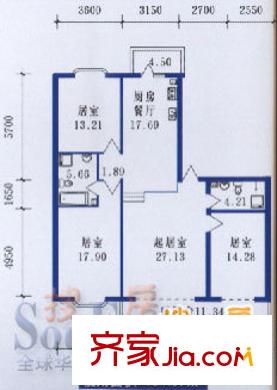 賽麗斯家園戶型三室兩廳