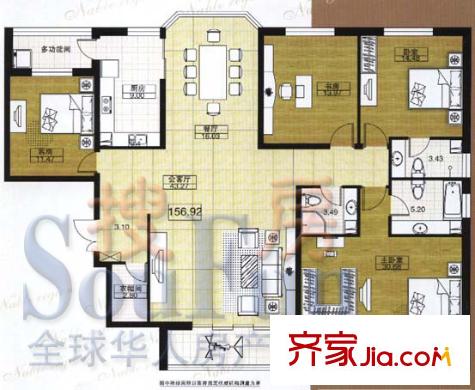 美霖嘉園戶型圖戶型圖 3室2廳2衛(wèi)1廚