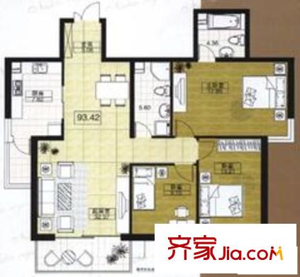 美霖嘉園戶型圖戶型圖 3室2廳2衛(wèi)1廚