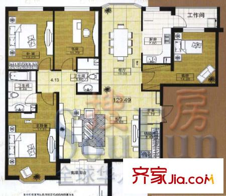 美霖嘉園戶型圖戶型圖 3室2廳2衛(wèi)1廚
