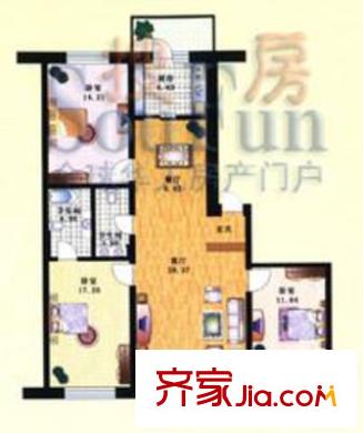 大自然家園戶型圖3室1廳2衛(wèi)1廚