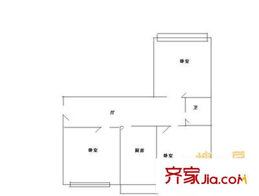 潔凈小區(qū) 3室 戶型圖
