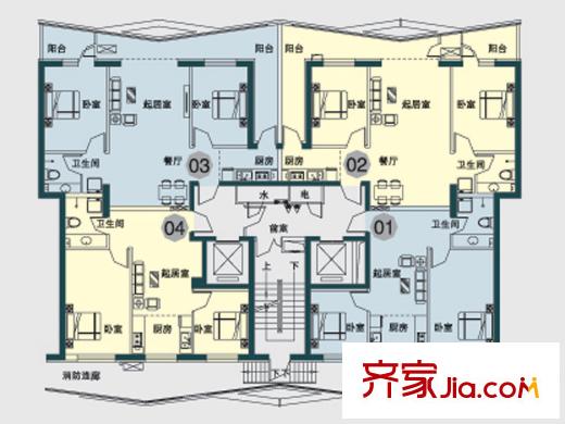方遠(yuǎn)?濱江國(guó)際B2棟2單元19-33層01戶型 2室1廳1衛(wèi)1廚