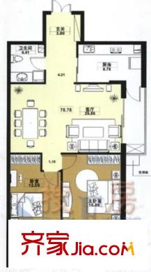 美霖嘉園戶型圖戶型圖 2室2廳2衛(wèi)1廚