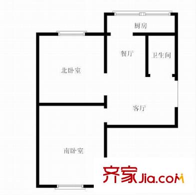 三姓街片樓戶型圖三姓小區(qū) 2室1廳1衛(wèi)1廚