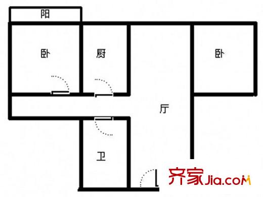 天馬世紀(jì)花園 2室 戶型圖