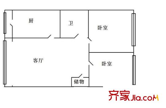 三輔花園 2室 戶型圖