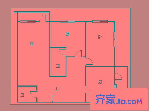 時(shí)代廣場(chǎng) 3室 戶型圖