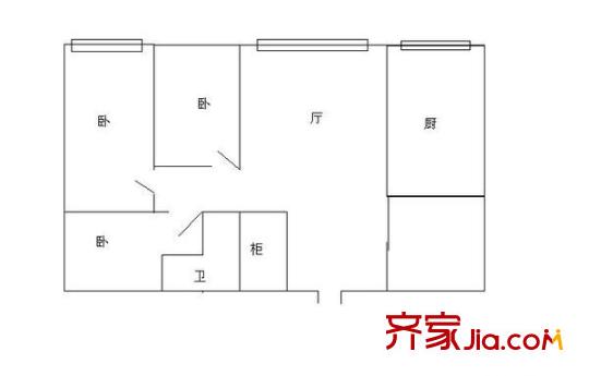 時(shí)代廣場(chǎng) 3室 戶型圖