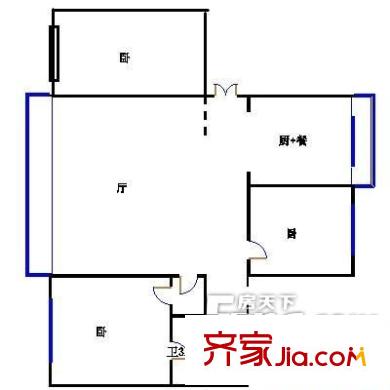 華風嘉園3室1廳1衛(wèi)1廚