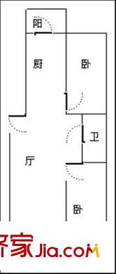 三輔花園 2室 戶型圖