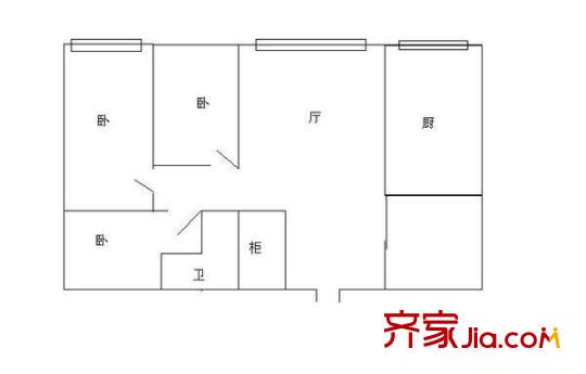 時(shí)代廣場(chǎng) 3室 戶型圖