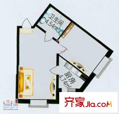 楓橋國際戶型圖戶型圖 1室1廳1衛(wèi)1廚