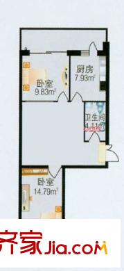 楓橋國際戶型圖戶型圖 2室1廳1衛(wèi)1廚