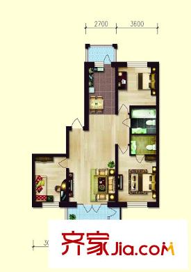 北?；▓@戶型圖戶型圖 使用面積87.15平方米 3室1廳2衛(wèi)1廚