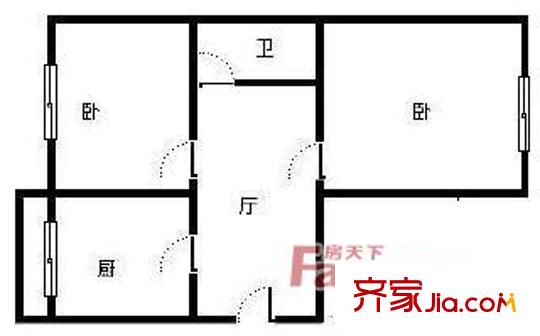 哈爾濱 工程機(jī)械廠家屬樓 戶型圖