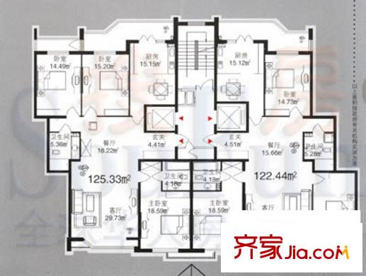 中浩華爾街戶型圖戶型1 2室1廳1衛(wèi)1廚