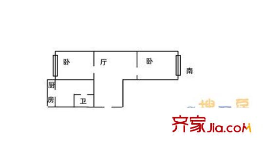 樂園小區(qū) 2室 戶型圖