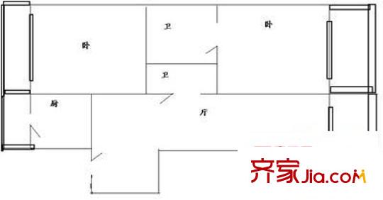 綠圓小區(qū) 2室 戶型圖