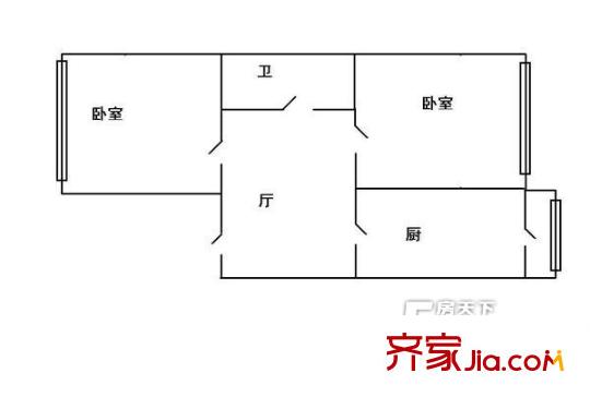 哈量新區(qū)2室1廳1衛(wèi)1廚