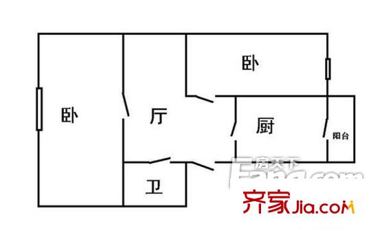 哈量新區(qū)2室1廳1衛(wèi)1廚