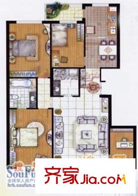 帝景小區(qū)戶型圖戶型圖 2室2廳2衛(wèi)1廚