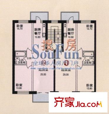 城東新居戶型圖戶型圖 2室2廳1衛(wèi)1廚