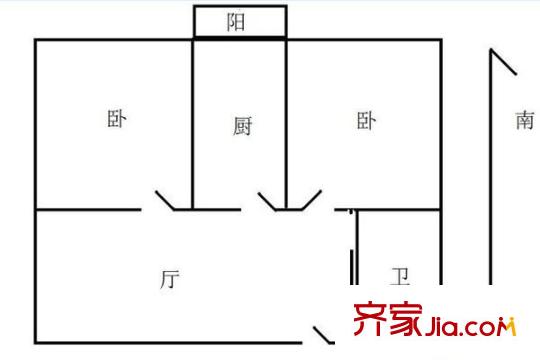 復(fù)華小區(qū) 2室 戶型圖