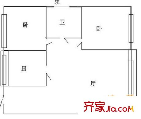 文成花園 2室 戶型圖