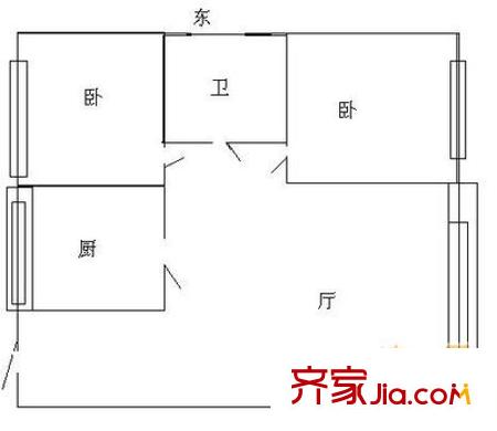 文成花園 2室 戶型圖