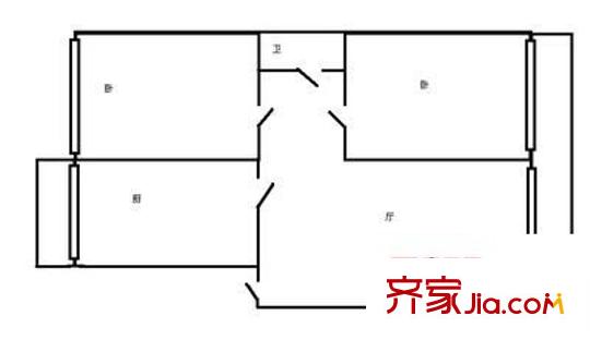 文成花園 2室 戶型圖