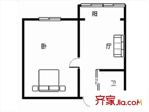松研小區(qū) 1室 戶型圖